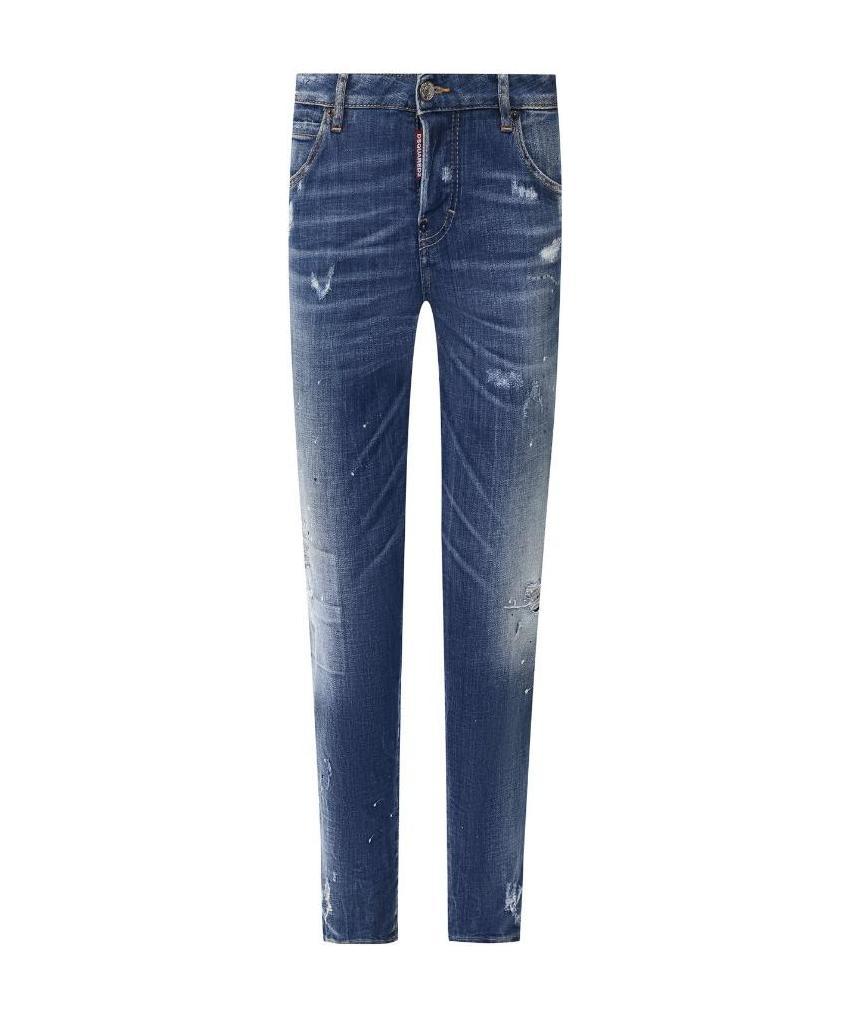 Dsquared2 Logo Details Jeans In Blue