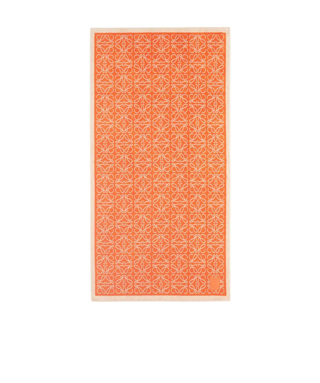 Loewe Anagram Towel In Cotton In Orange