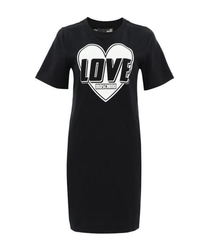 Moschino Logo Dress In Black