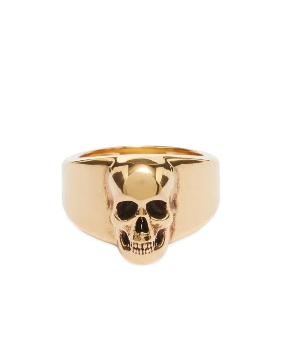 Alexander Mcqueen Polished-effect Skull Ring In Yellow