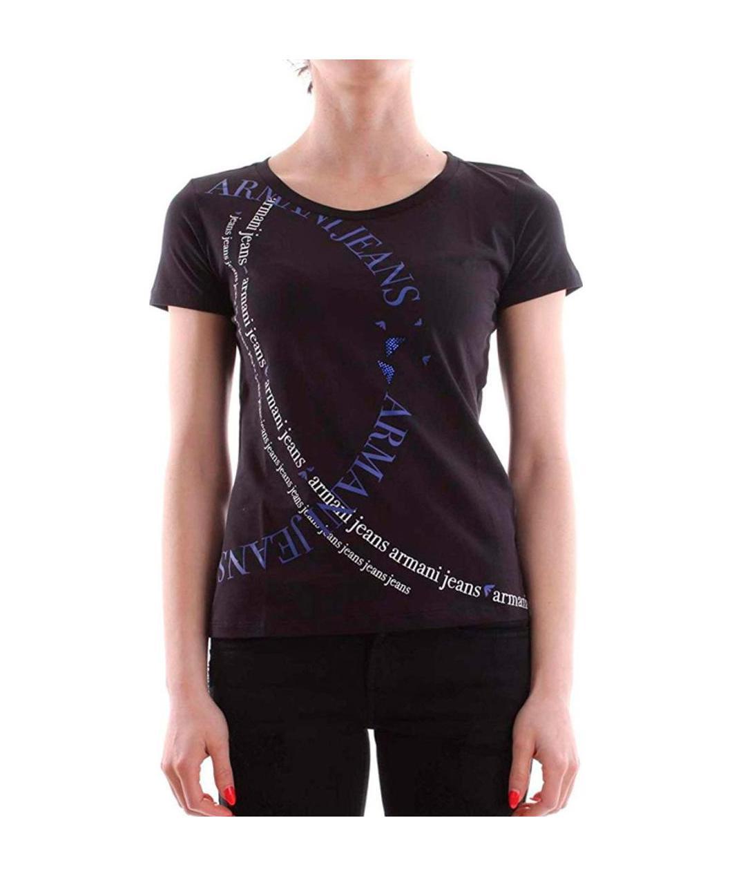 Armani Jeans Printed T-shirt In Black