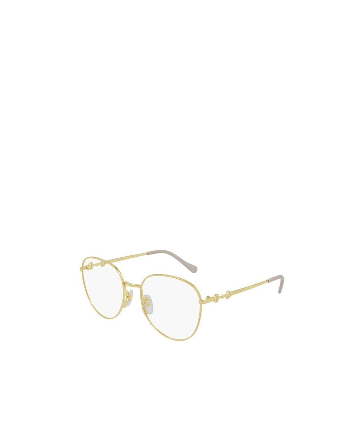 Gucci Horsebit-detail Round-frame Glasses In Gold