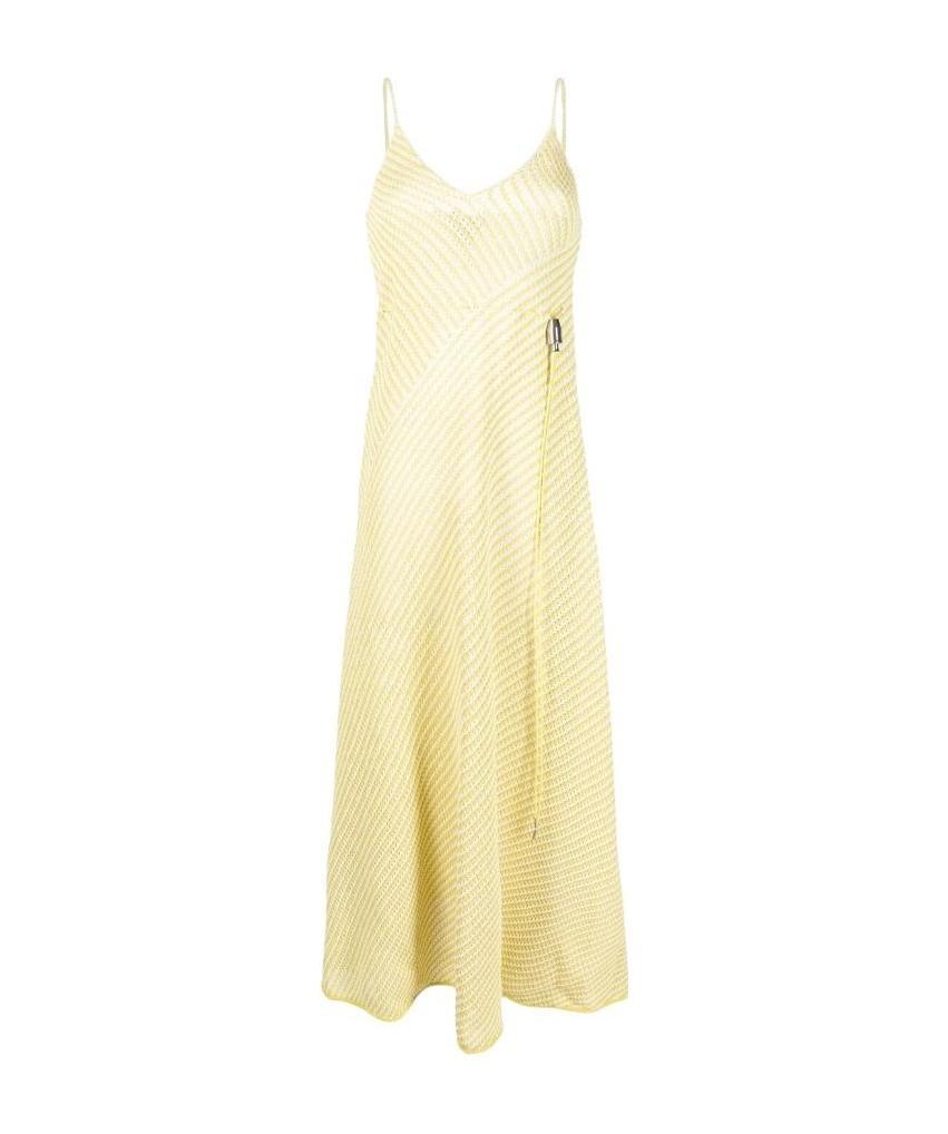 Bottega Veneta Women's Striped Cotton-blend Mesh Maxi Dress In Yellow