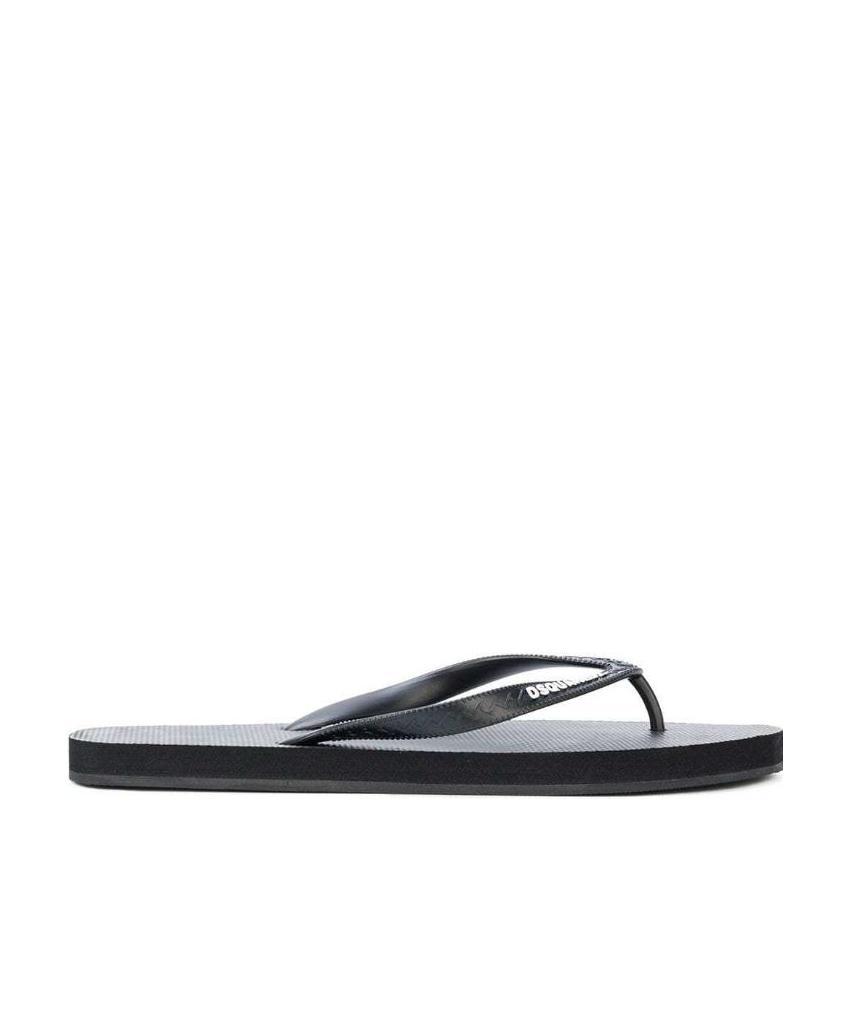 Shop Dsquared2 Logo Flip Flops In Black