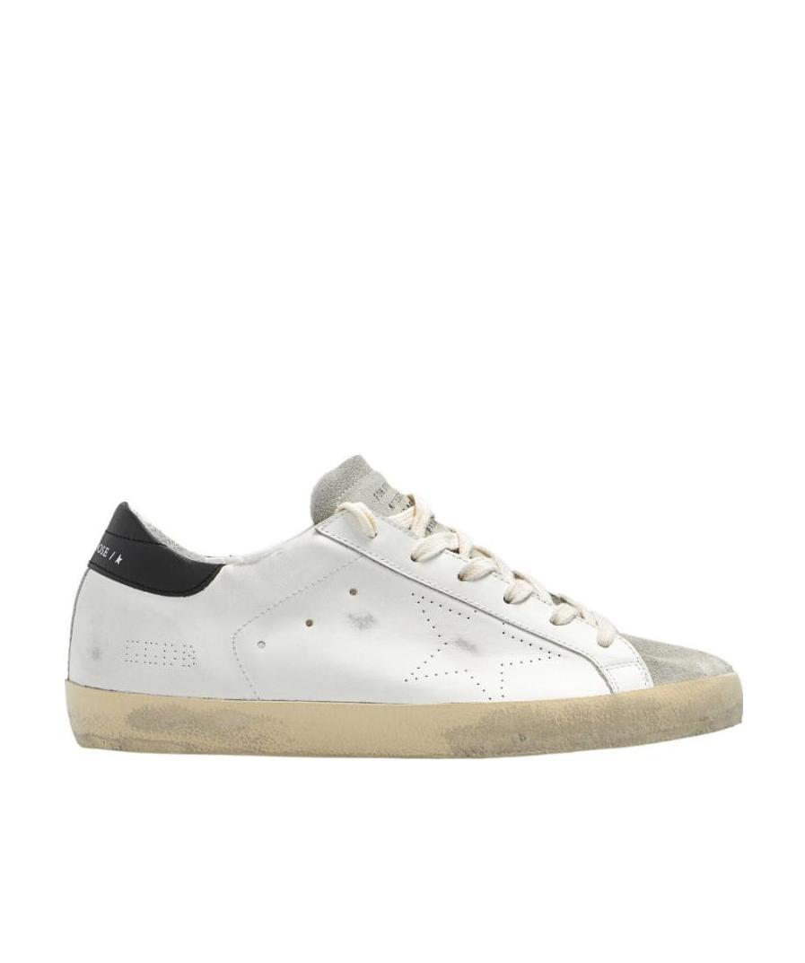 Golden Goose Handmade Leather Sneakers With Perforated Toe Cap In White