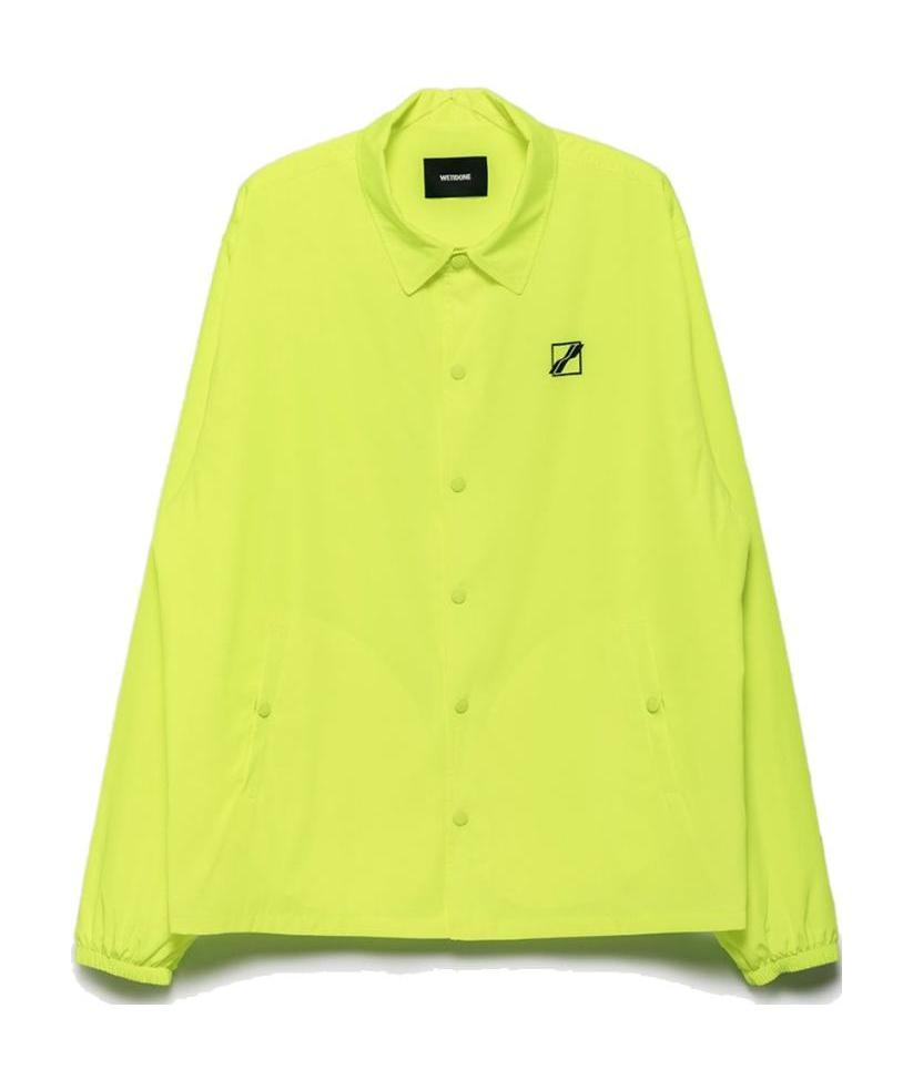 We11 Done Logo Print Shirt-jacket In Yellow