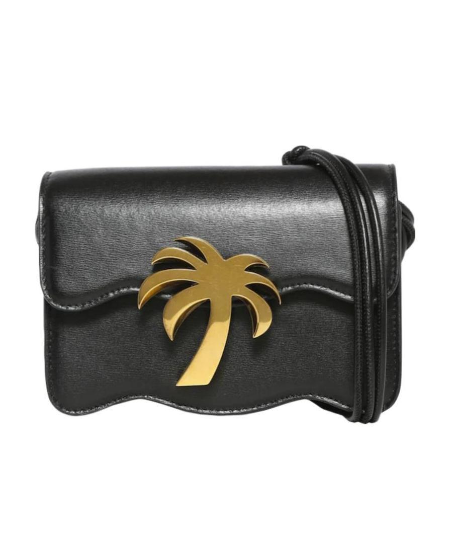 Palm Angels Palm-motif Leather Shoulder Bag In Black