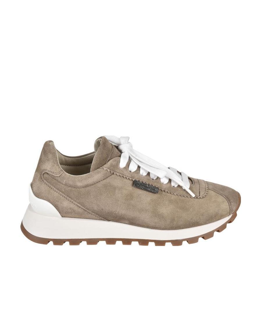 Brunello Cucinelli Bead-detailing Low-top Sneakers In Nude