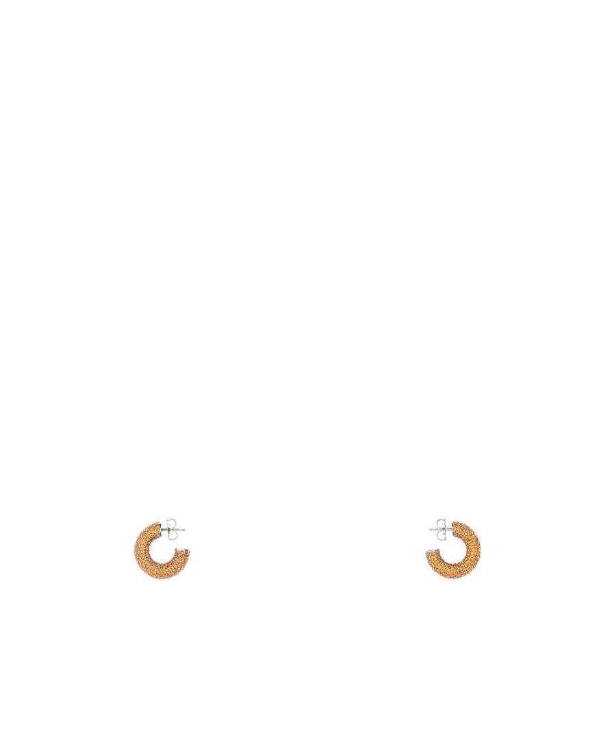 Amina Muaddi Embellished Metal Mini Cameron Earrings In Yellow