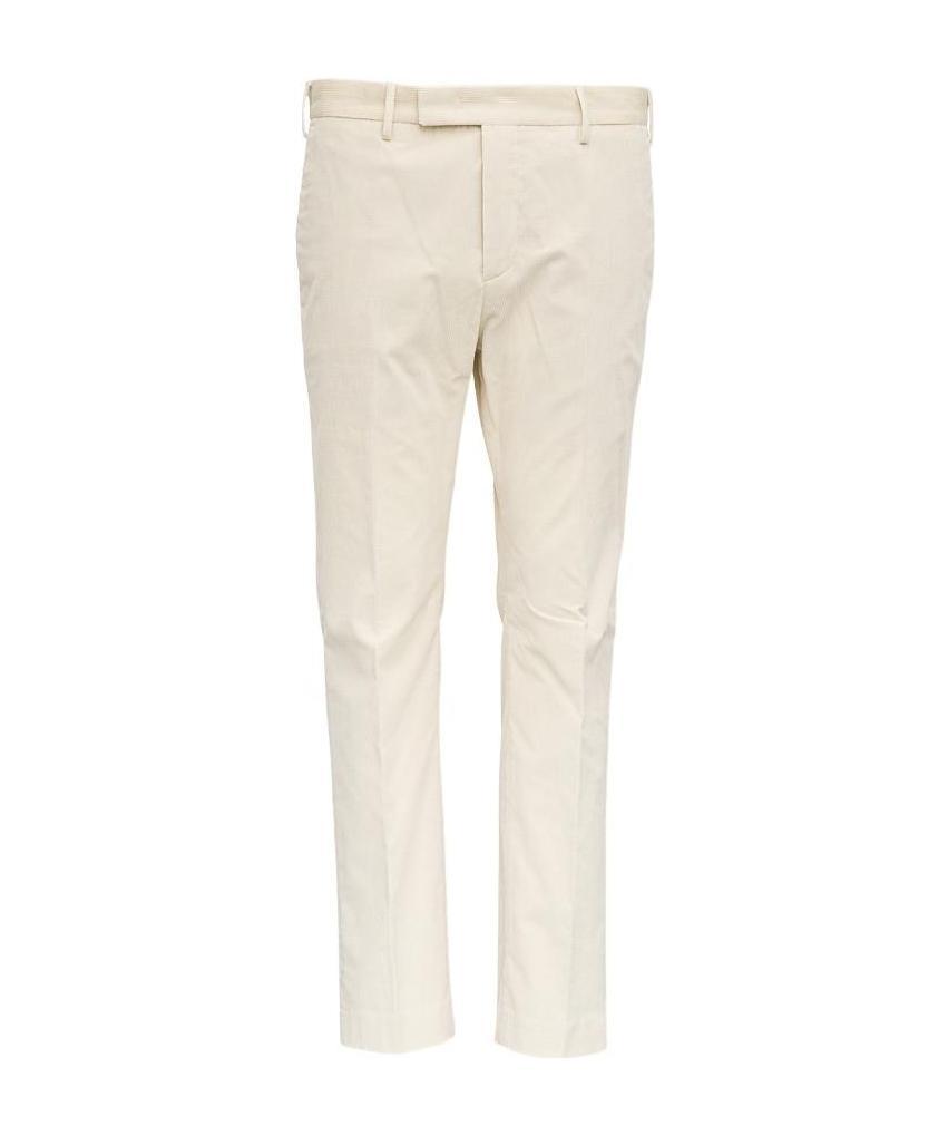 Pt01 Cropped Chino Trousers In White