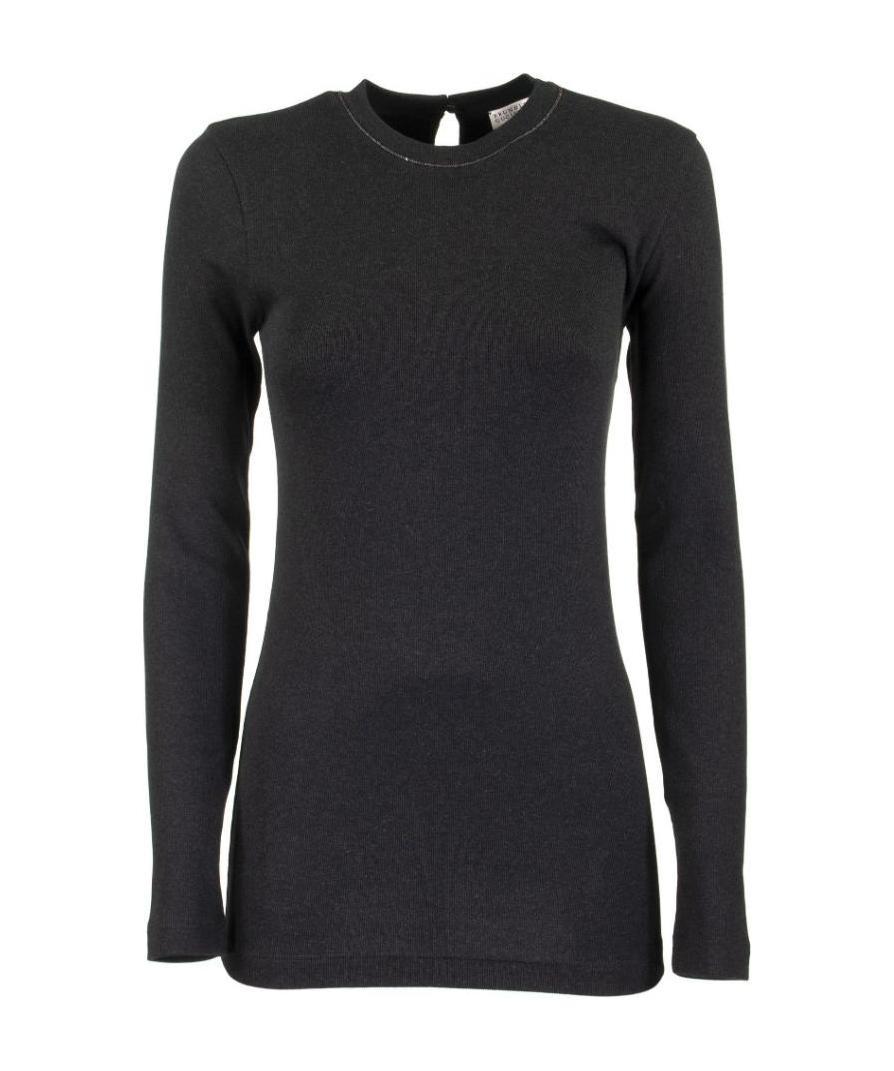 Brunello Cucinelli Monili Insert Crewneck T-shirt In Black