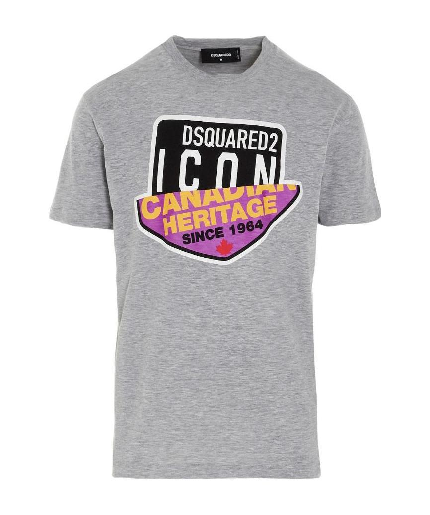 Dsquared2 Logo Print T-shirt In Gray