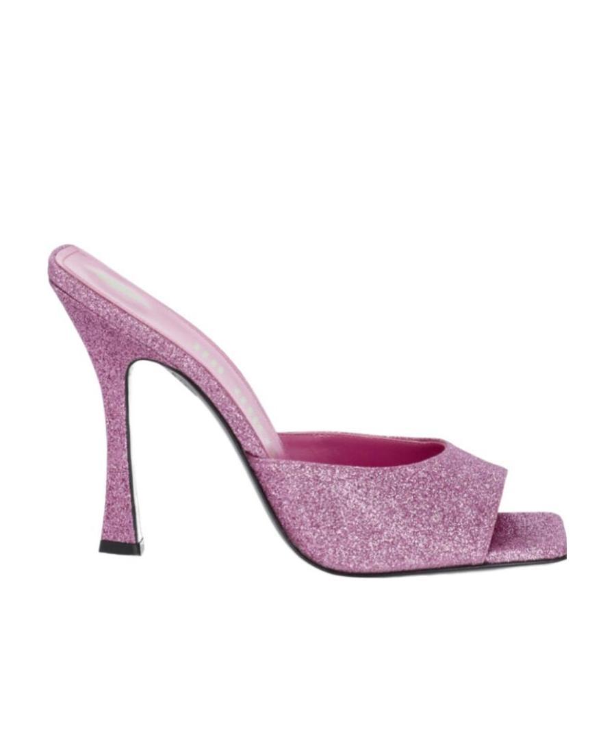 Shop Attico Glittered High-heeled Mules In Purple