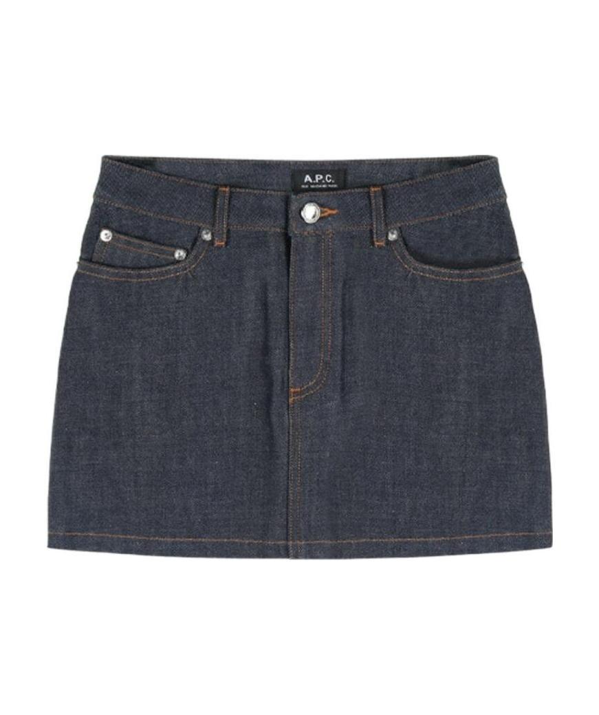 Apc Indigo Five-pocket Denim Miniskirt In Black