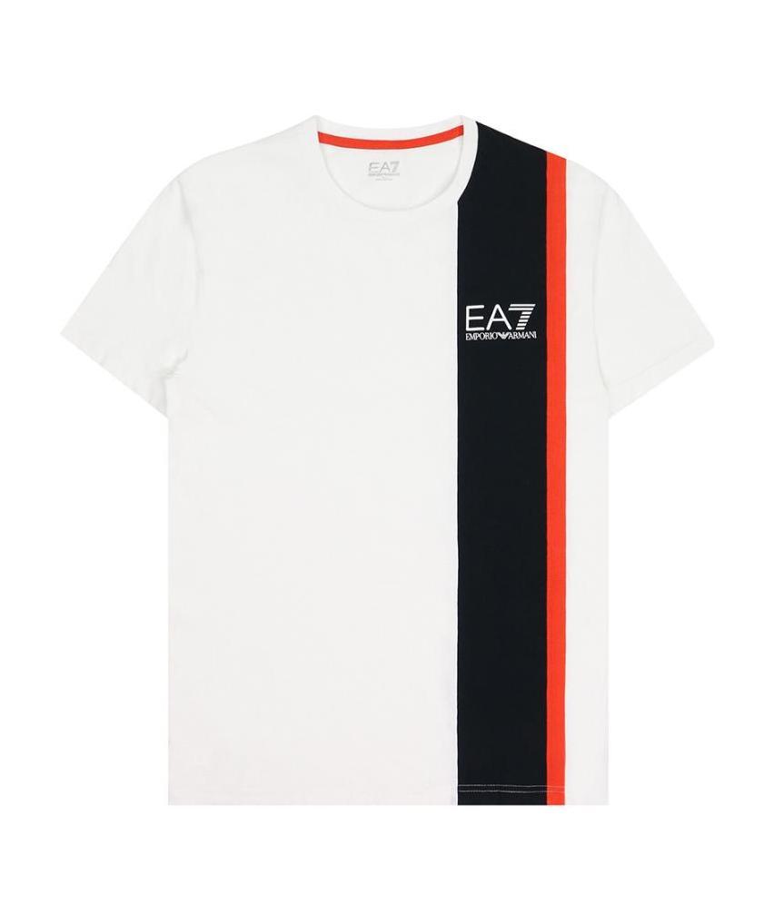 EA7 LOGO PRINTED T-SHIRT WITH ROUND NECK