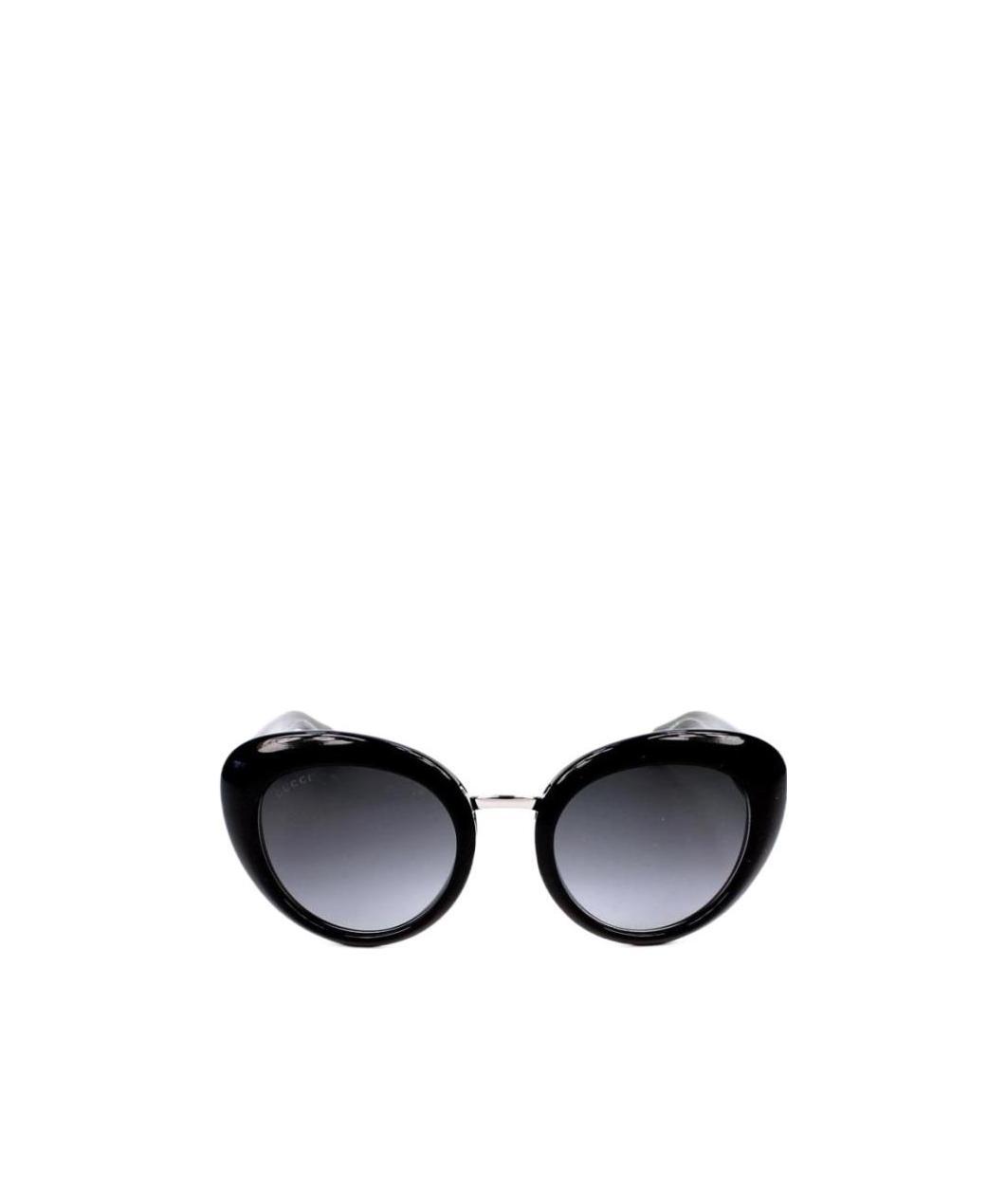 Gucci Black Round-frame Sunglasses In Black