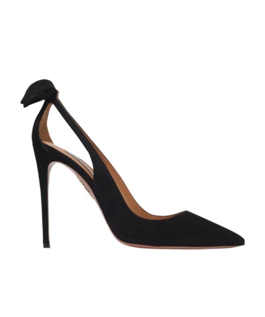 Shop Aquazzura Bow Tie 105 High Heels In Black
