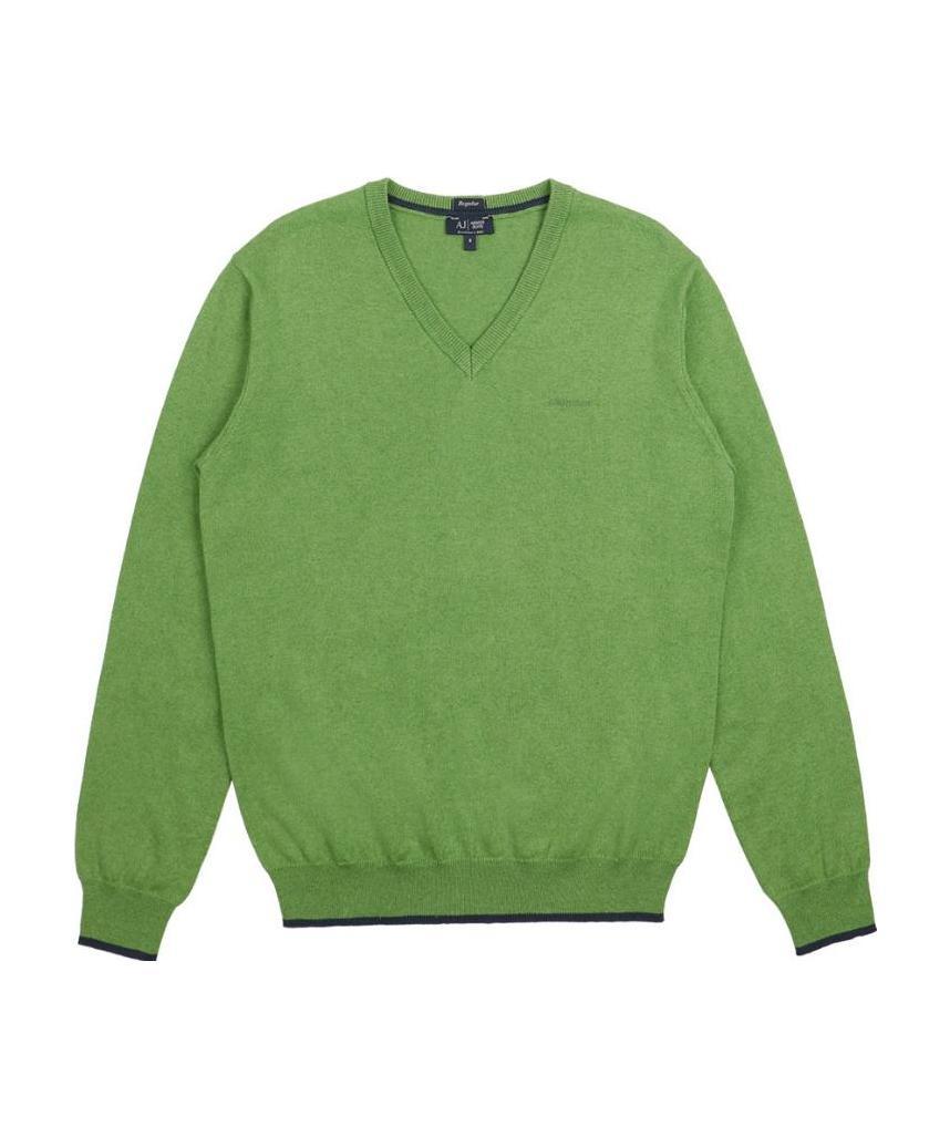 Armani Jeans V-neck Pullover In Green