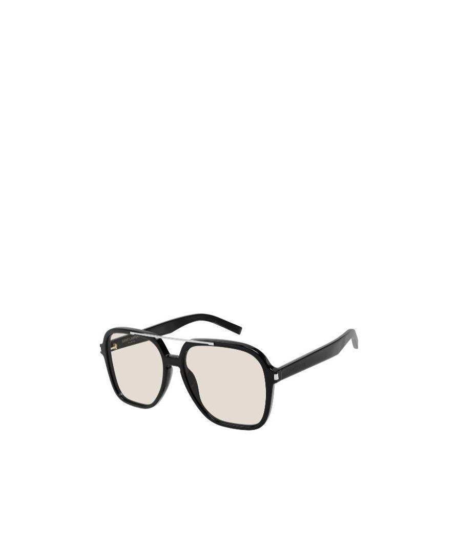 Saint Laurent Logo Square-frame Glasses In White