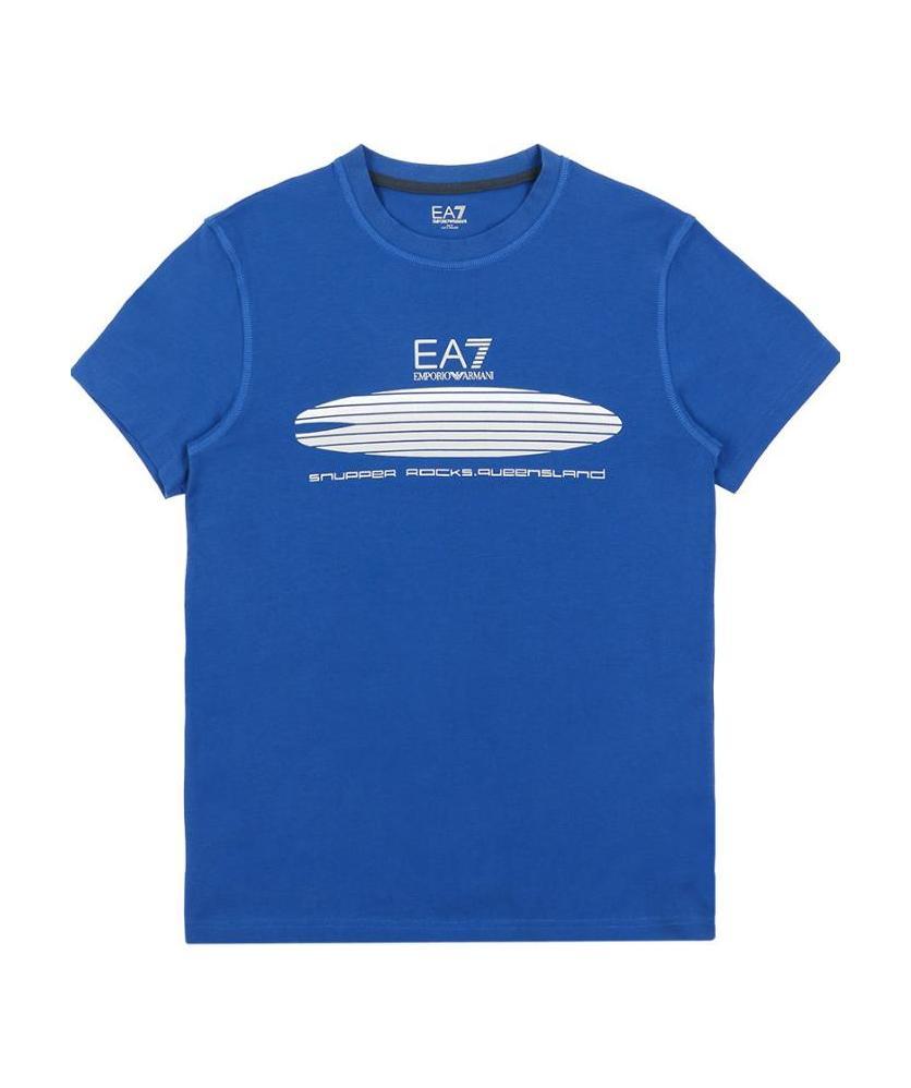 EA7 LOGO PRINTED T-SHIRT WITH ROUND NECK