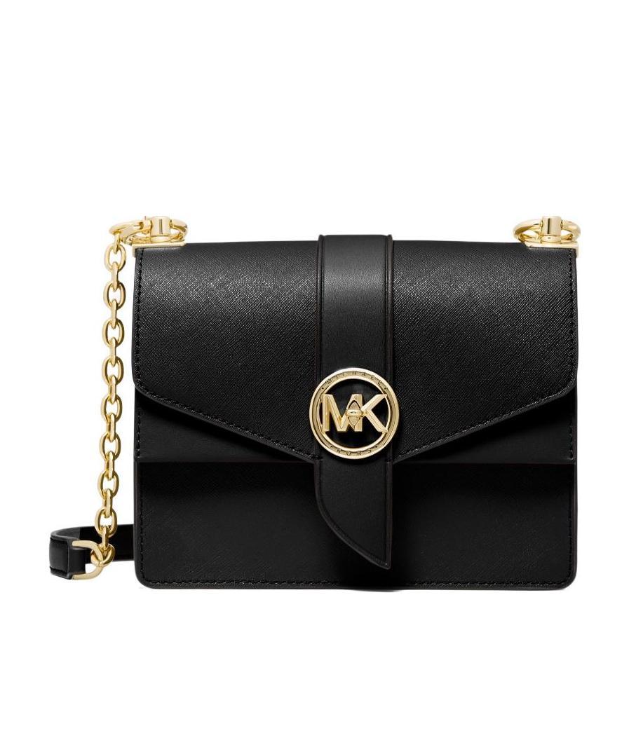 Michael Michael Kors Medium Logo-plaque Shoulder Bag In Black