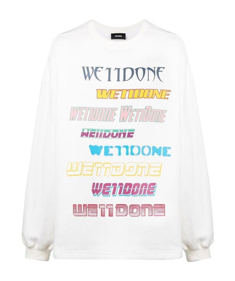 We11 Done Logo Print Sweatshirt In White