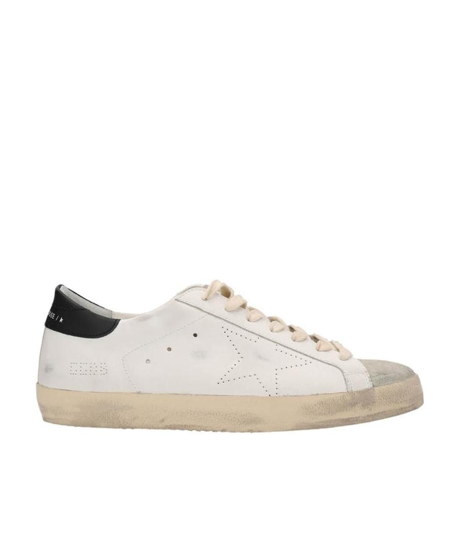 Golden Goose White Leather Lace-up Sneakers In White