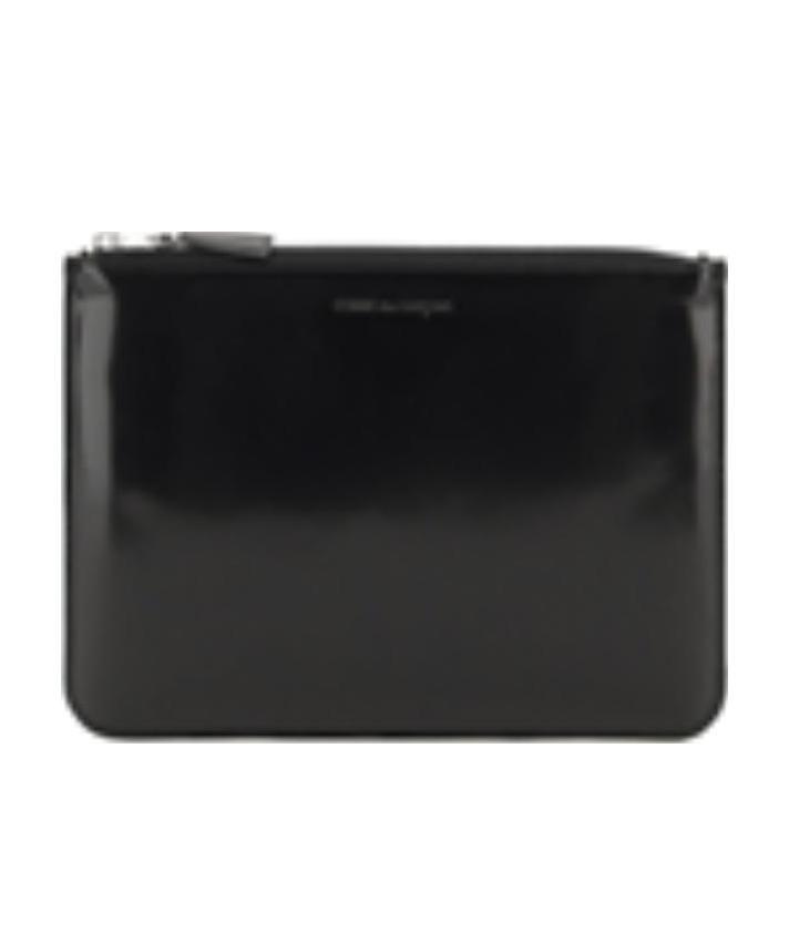 Comme Des Garçons Wallet Logo Embossed Zipped Pouch