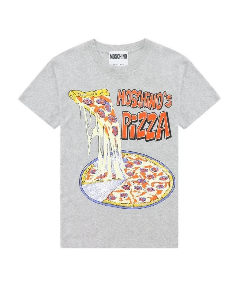 Moschino Printed T-shirt With Round Neck In Gray