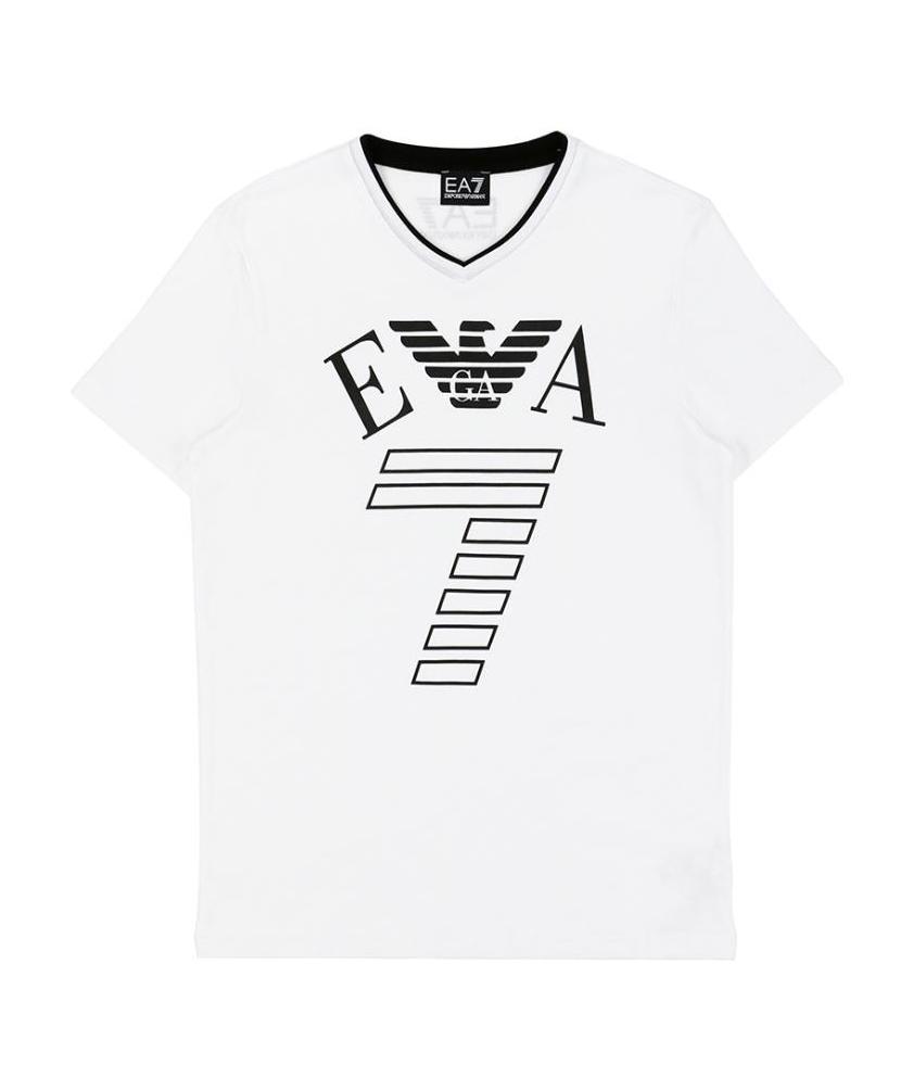 EA7 LOGO T-SHIRT WITH ROUND NECK