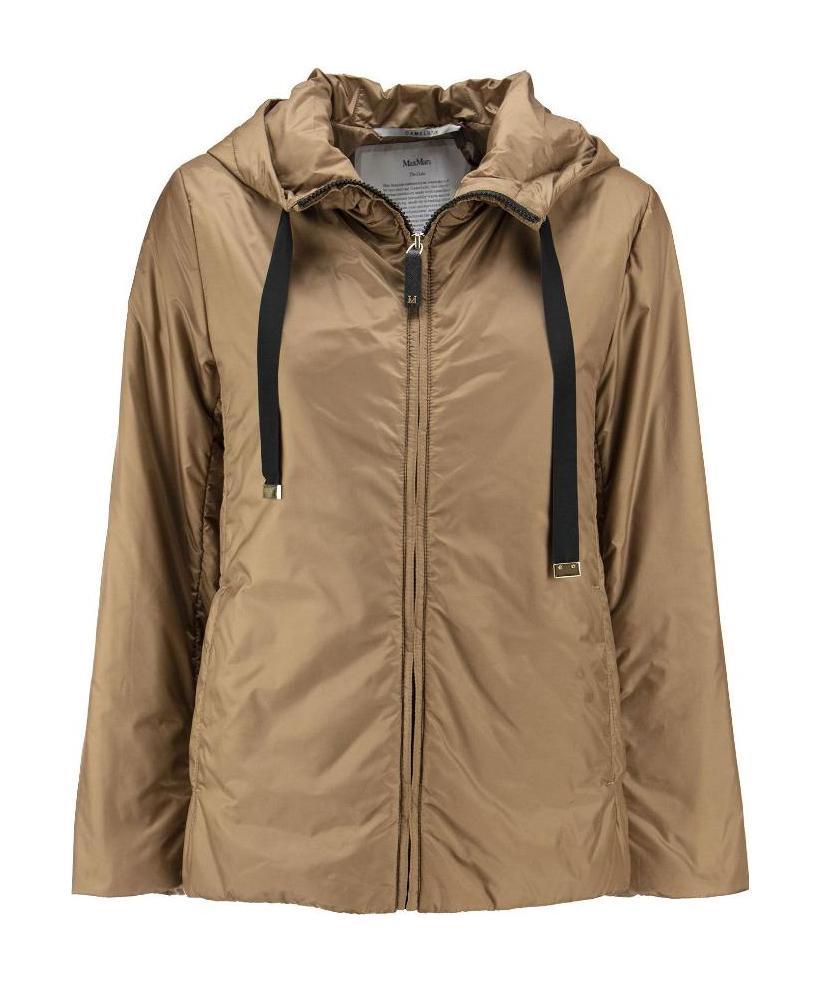 Max Mara Hooded Casual Jacket In Brown