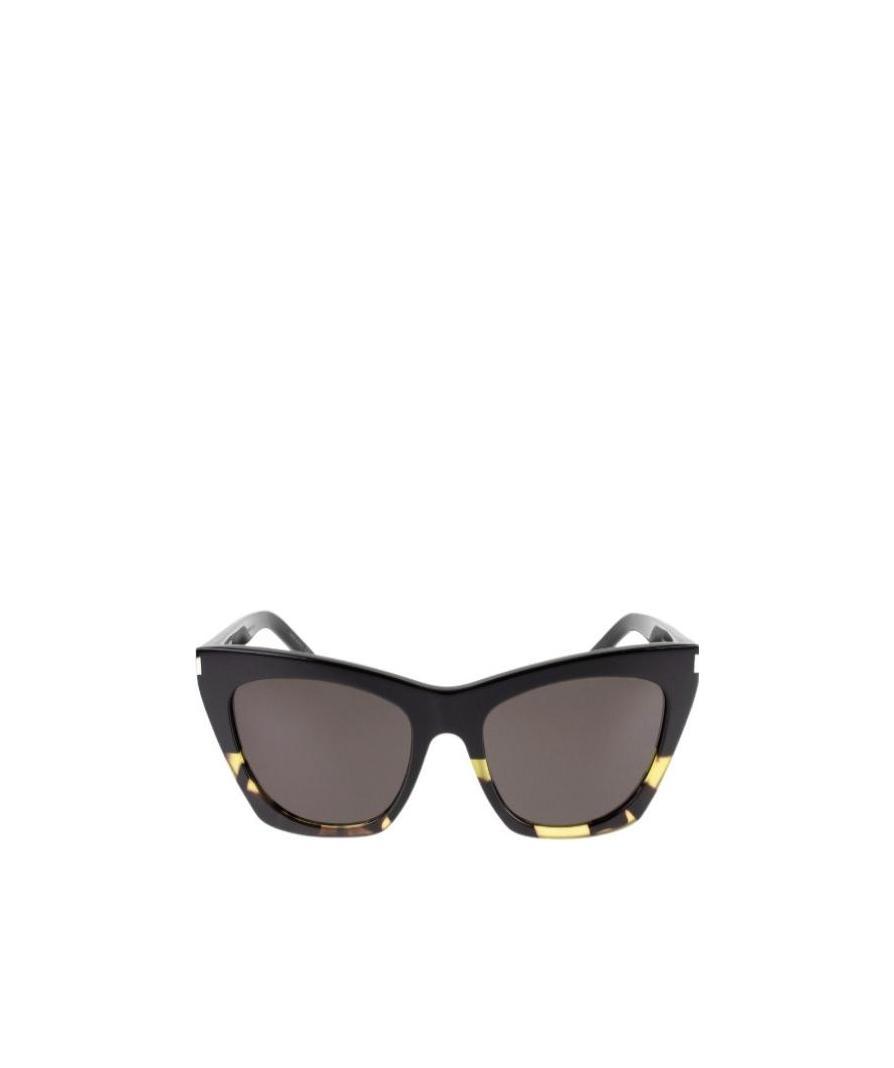 Saint Laurent Multicolor Logo Sunglasses In Black