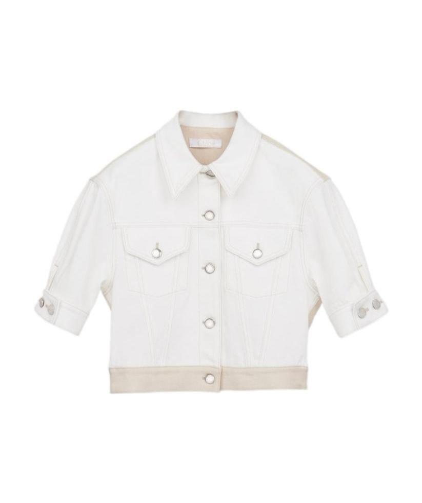 Chloé Flip Bag Short Casual Jacket In White