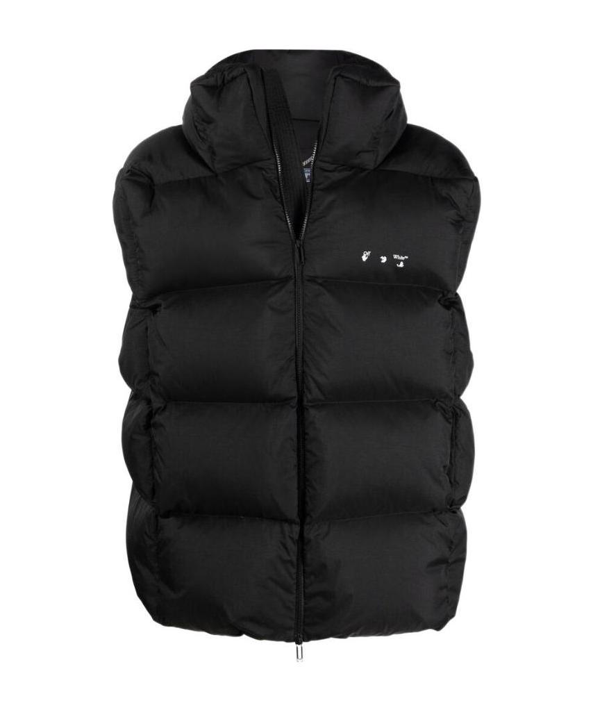 Off-white Down-feather Logo-print Gilet In Black