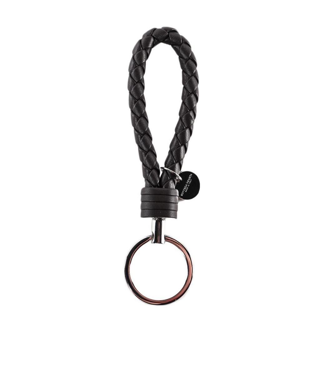 Bottega Veneta Intrecciato Weaves Key Ring In Black
