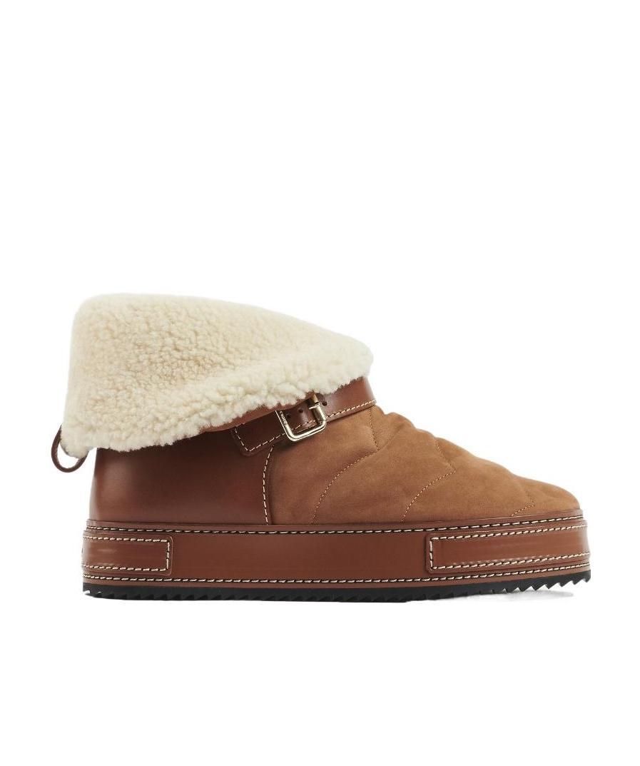 Chloé Maxie Genuine Shearling Bootie In Brown