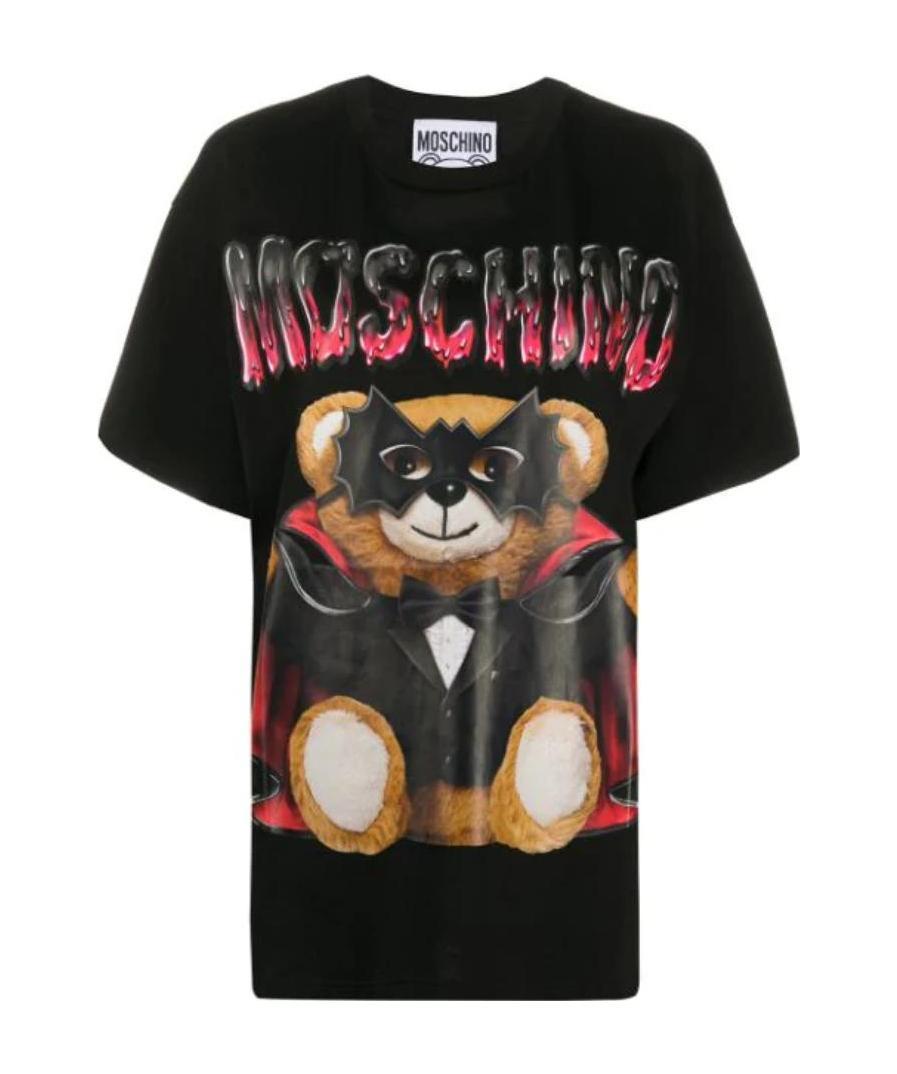 Moschino Bat Teddybear Oversized T-shirt In Gray