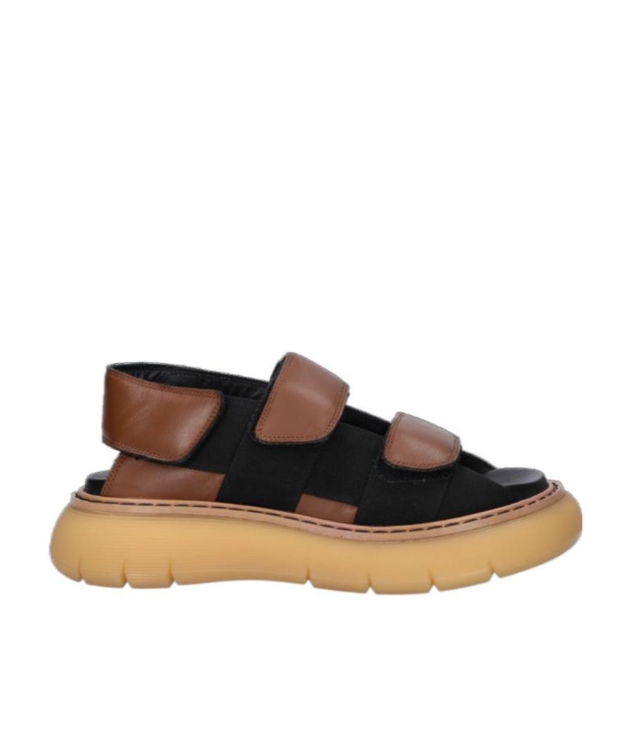 Khaite Murray Leather Dual-grip Chunky Sandals In Black