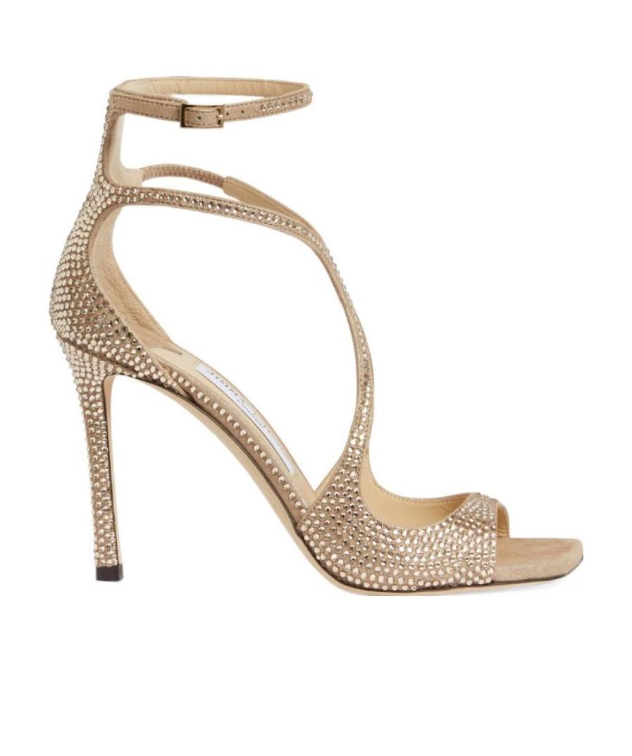 Jimmy Choo Azia 95mm Crystal-embellished Sandals In Nude