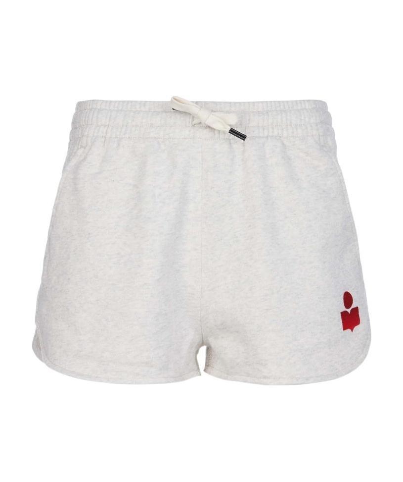 Isabel Marant Étoile Logo-print Drawstring Shorts In White