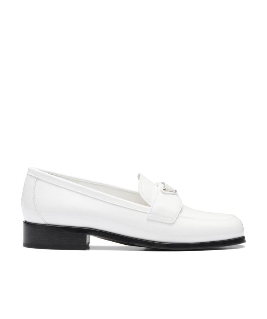 Prada Mocassini In Pelle Bianca  Donna In White
