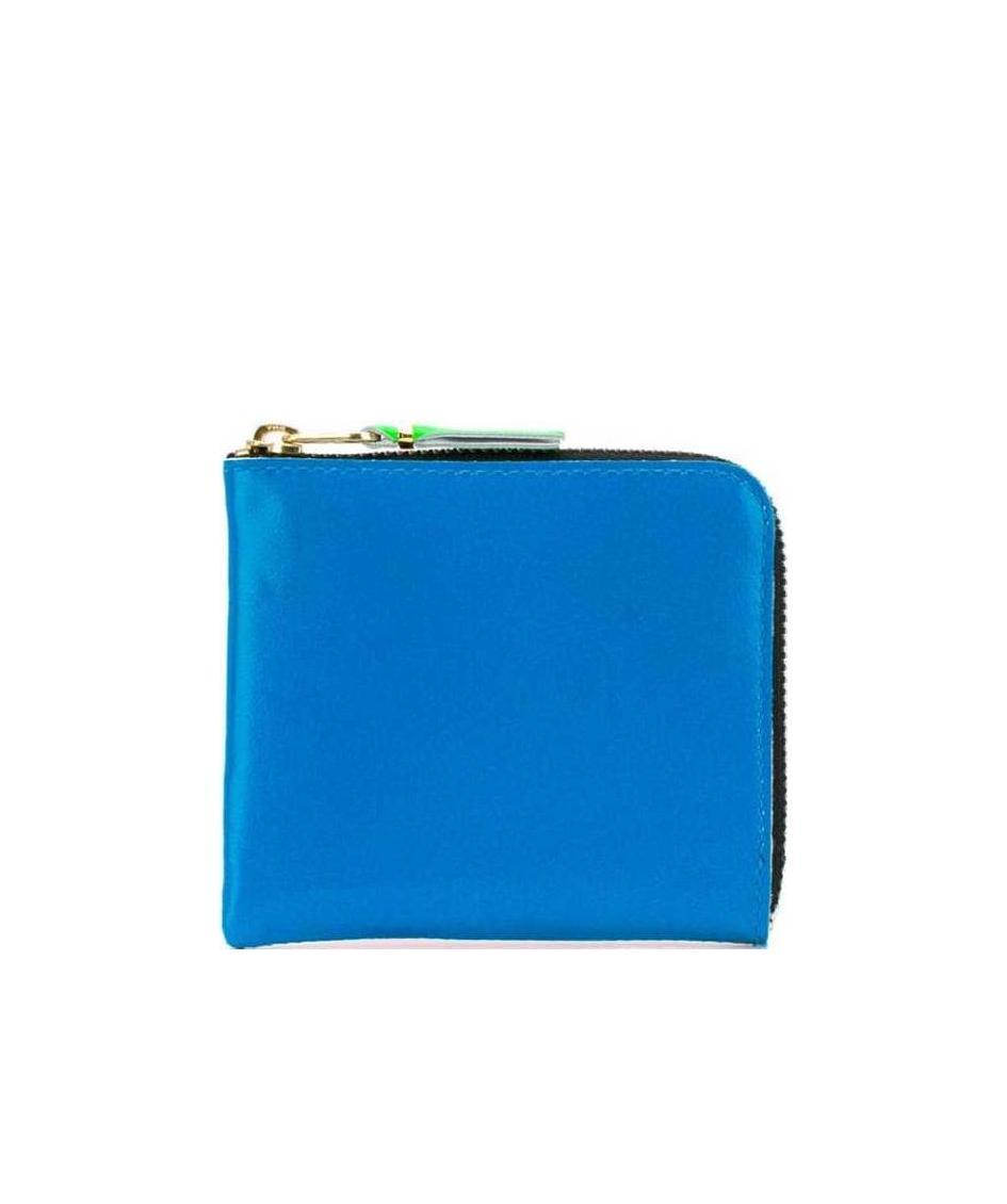 Comme Des Garçons Super Fluo Zipper Purse In Blue