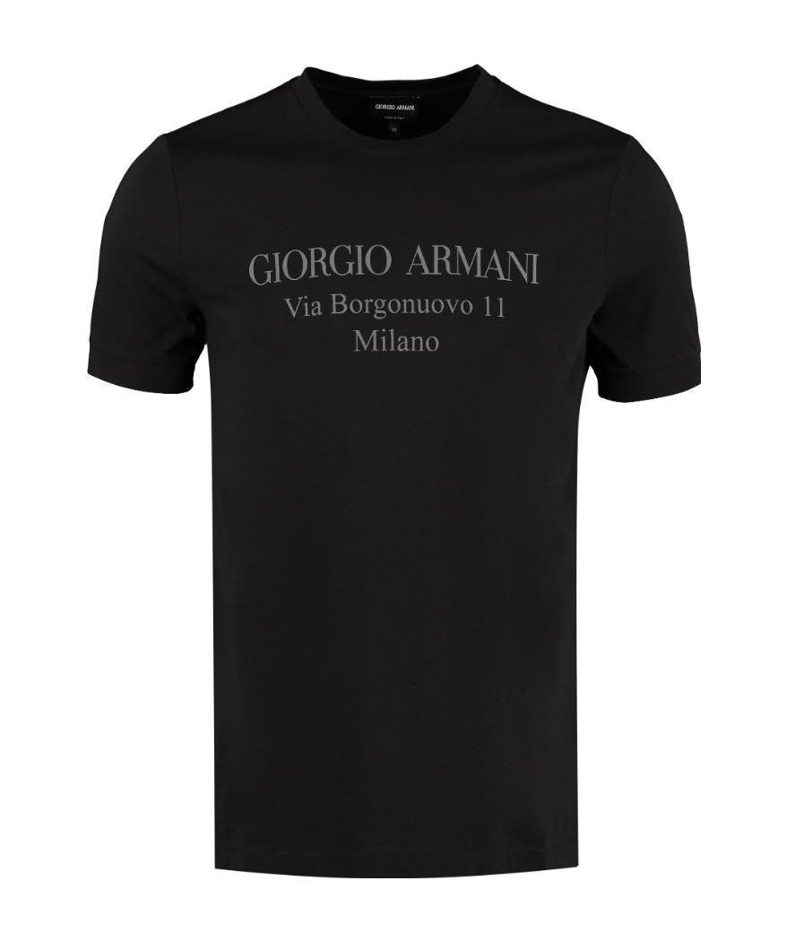 Giorgio Armani Borgonuovo 11 Cotton Jersey T-shirt In Black
