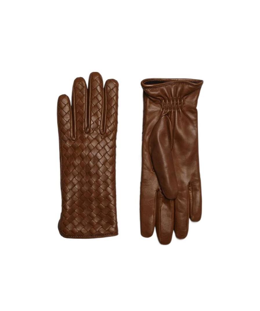 BOTTEGA VENETA INTRECCIATO LEATHER GLOVES