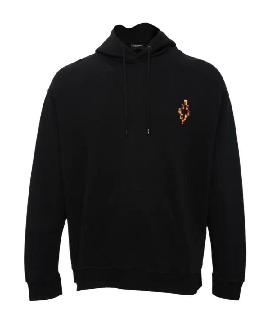 Marcelo Burlon County Of Milan Hooded Drawstring Sweater In Black