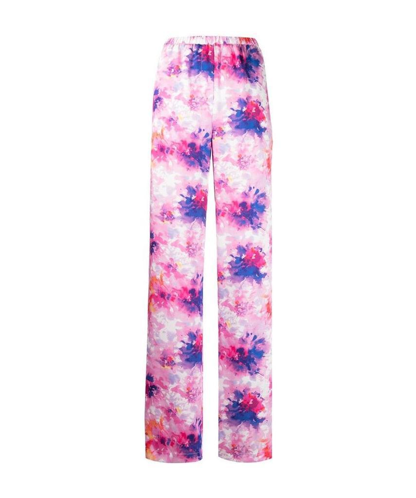 Msgm Floral-print Trousers In Pink