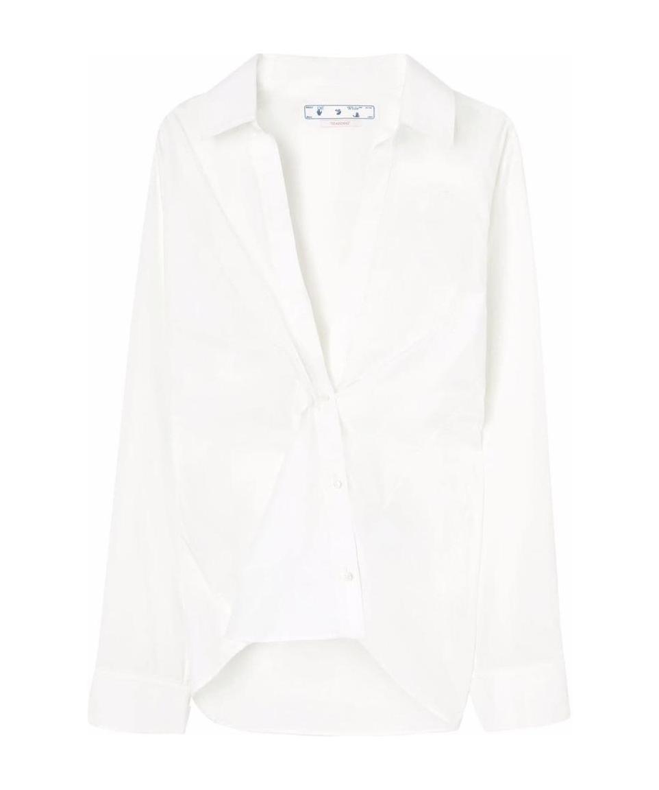 Off-white Poplin Wrap Shirt White White In Yellow