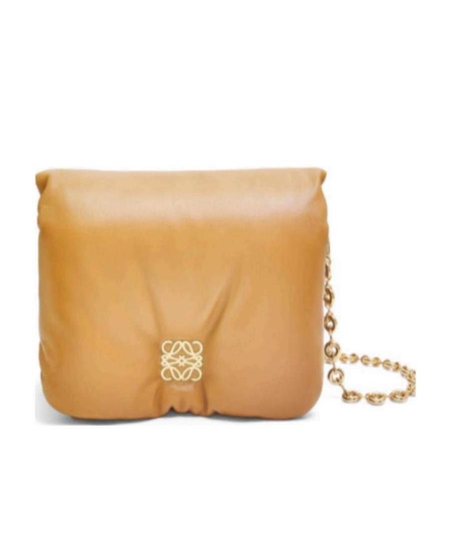 Loewe Puffer Goya Bag In Shiny Nappa Lambskin In Nude