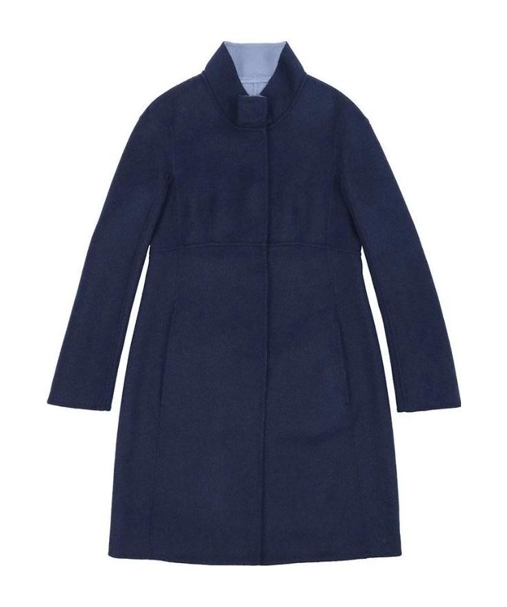 Weekend Max Mara Logo Long-sleeved Coat In Blue