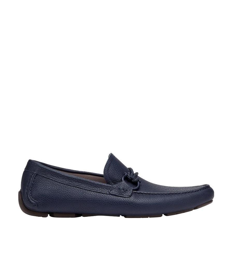 Ferragamo Gancini Moccasin Driver Shoes In Black
